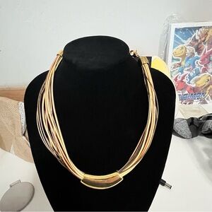 Chicos multi strand copper gold and brown necklace chunky statement piece